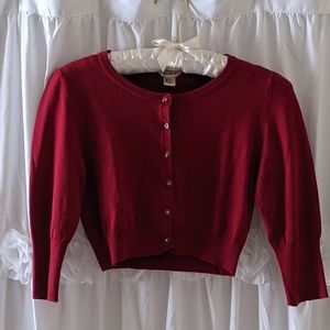 STUDIO Y Red Cropped Sweater